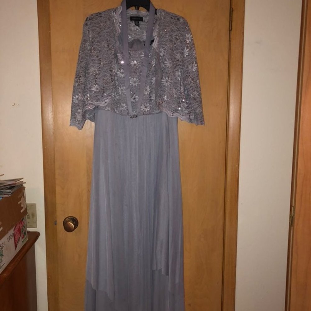 Sequin Lace Belted Jacket Dress